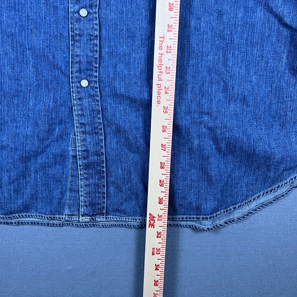 Polo Ralph Lauren Mens XXL Classic Western Denim Shirt Blue Wash Snap Front - Picture 9 of 9